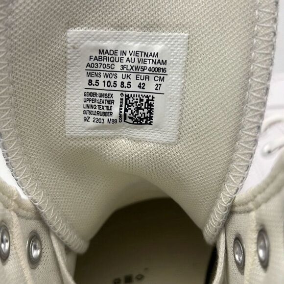 Converse Chuck Taylor All Star Leather Lugged 2.0 White Sneakers Men 8.5 / W10.5 - Picture 7 of 9